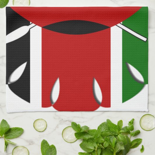 Linge De Cuisine Motif kenyan rond : un symbole national (Plié)