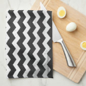 Linge De Cuisine Motif Kohl Black Chevron (Quart Plié)