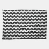 Linge De Cuisine Motif Kohl Black Chevron (Horizontal)