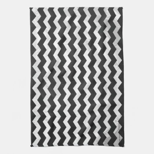 Linge De Cuisine Motif Kohl Black Chevron (Vertical)