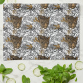 Linge De Cuisine Motif Leopard & Peonies (Plié)