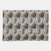 Linge De Cuisine Motif Leopard & Peonies (Horizontal)