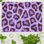Linge De Cuisine Motif léopard pourpre (Plié)