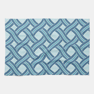 Linge De Cuisine Motif Lignes Bleues