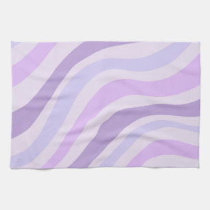 Linge De Cuisine Motif liquide à rayures groovy bleu violet abstrai