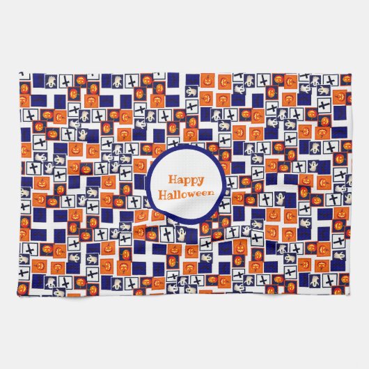 Linge De Cuisine motif ludique sur le thème de l'Halloween (Horizontal)