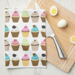 Linge De Cuisine Motif lunatique de petits gâteaux<br><div class="desc">Le motif doux et lunatique comporte six petits gâteaux différents dans l'amusement et les couleurs vibrantes</div>