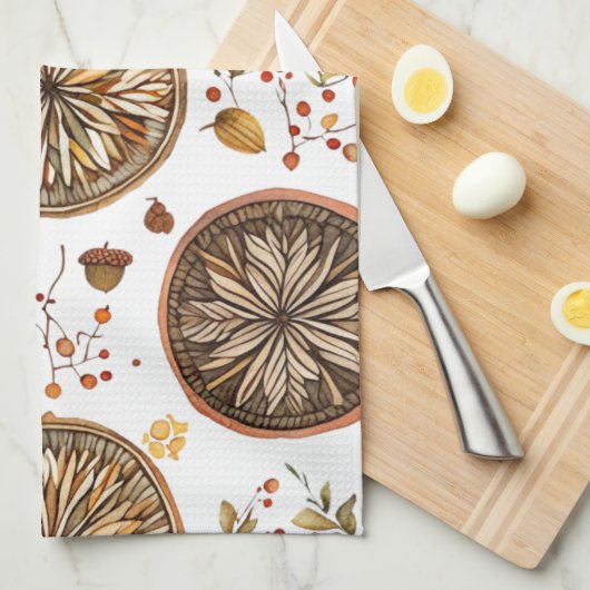 Linge De Cuisine Motif Mandala d'automne (Quart Plié)