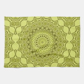 Linge De Cuisine Motif Mandala Vert Olive Groovy (Horizontal)