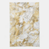 Linge De Cuisine Motif Marbre Blanc et Or Moderne (Vertical)
