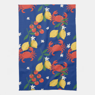 Linge De Cuisine Motif Marché de Fruits de Mer Méditerranéens (4)