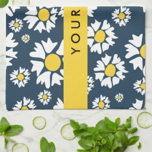 Linge De Cuisine Motif Marguerite, Marguerites Blanches, Votre Nom