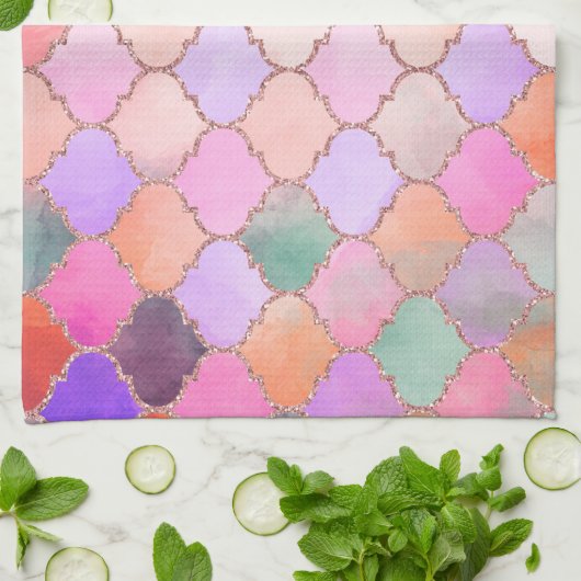 Linge De Cuisine Motif marocain en carreaux (Plié)