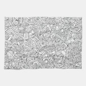 Linge De Cuisine Motif Médicale de B&W (Horizontal)