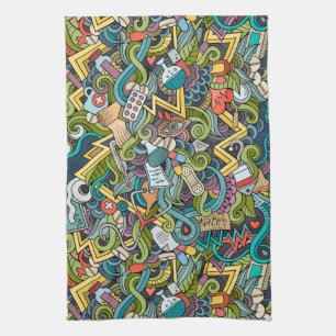 Linge De Cuisine Motif Médicale d'icône d'art abstrait