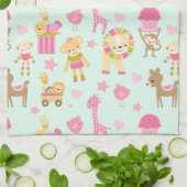 Linge De Cuisine Motif mignon avec Animaux et Jouets heureux (Plié)