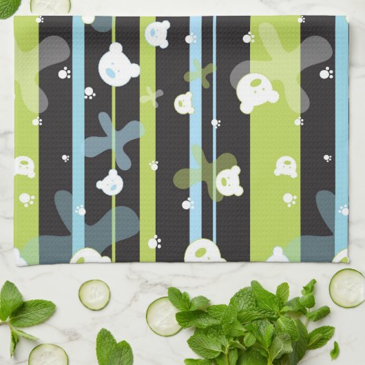 Linge De Cuisine Motif mignon avec peu d'ours (Plié)