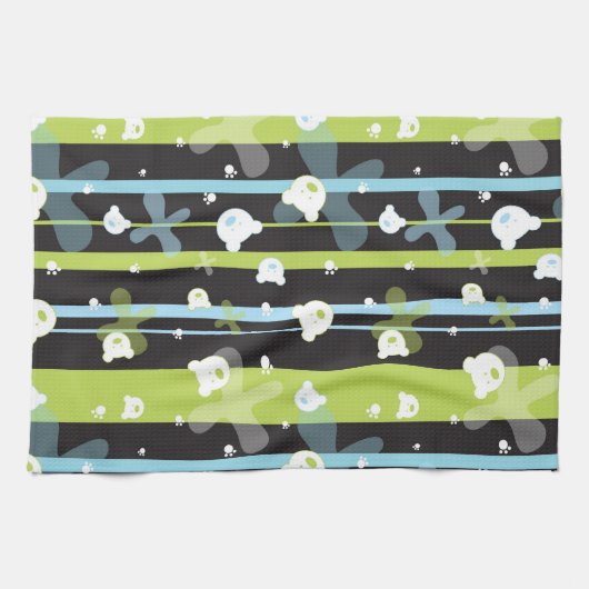 Linge De Cuisine Motif mignon avec peu d'ours (Horizontal)