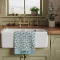 Motif mignon de chaton kawaii bleu azur