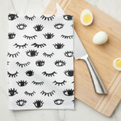 Linge De Cuisine Motif mignon de cil de griffonnage (Quart Plié)