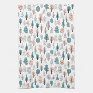 Linge De Cuisine Motif mignon de forêt de griffonnage
