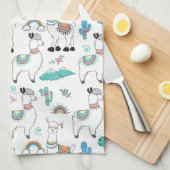 Linge De Cuisine Motif mignon de lama de bande dessinée (Quart Plié)