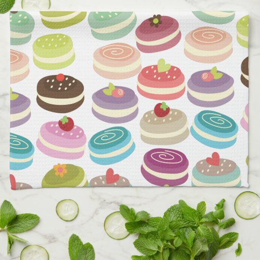 Linge De Cuisine Motif mignon de Macarons (Plié)