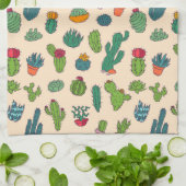 Linge De Cuisine Motif mignon de position de cactus (Plié)