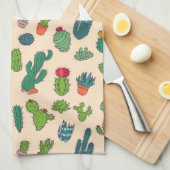 Linge De Cuisine Motif mignon de position de cactus (Quart Plié)