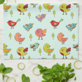 Linge De Cuisine Motif mignon d'oiseaux Whimsical à main (Plié)
