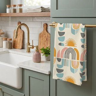 Linge De Cuisine Motif minimaliste boho-scandi d'été