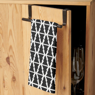 Linge De Cuisine Motif minimaliste d'arbre de Noël noir et blanc