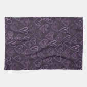 Linge De Cuisine Motif moderne de coeur foncé violet (Horizontal)