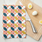 Linge De Cuisine Motif moderne de feuille de la moitié du siècle (Quart Plié)