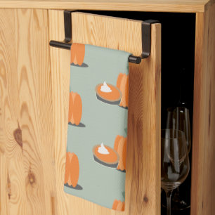 Linge De Cuisine Motif moderne de tarte au potiron crème verte
