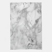 Linge De Cuisine Motif moderne en marbre blanc et argent (Vertical)