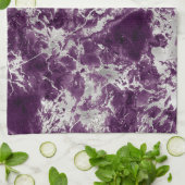 Linge De Cuisine Motif moderne en marbre violet et argenté (Plié)
