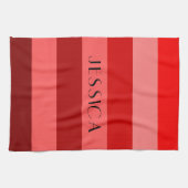Linge De Cuisine Motif moderne Red and White Stripes Nom (Horizontal)