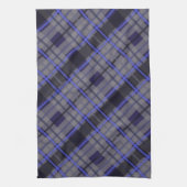 Linge De Cuisine Motif moderne Tartan bleu gris noir (Vertical)