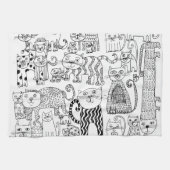 Linge De Cuisine Motif moderne tendance Chats Noirs et Blancs (Horizontal)