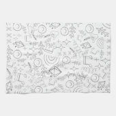 Linge De Cuisine Motif moderne tendance élégant blanc gris abstrait (Horizontal)