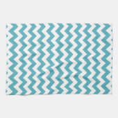 Linge De Cuisine Motif moderne Turquoise bleu et blanc Chevron Zigz (Horizontal)