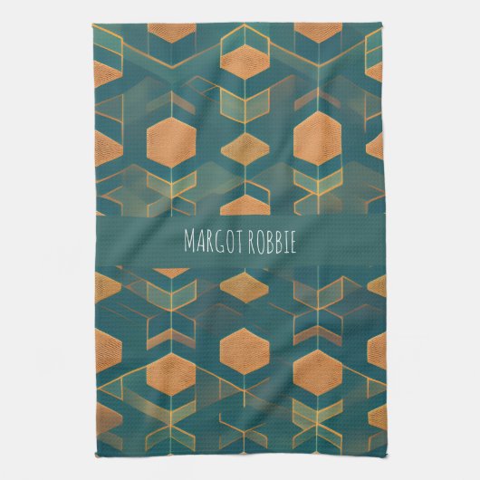 Linge De Cuisine Motif monochromatique bleu Cube (Vertical)