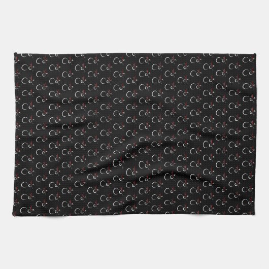 Linge De Cuisine Motif motoneige d'hiver mignon noir (Horizontal)