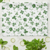 Linge De Cuisine Motif mou de shamrock d'aquarelle (Plié)