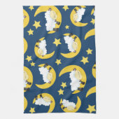 Linge De Cuisine Motif mouton, Mouton couché, Lune, Étoiles (Vertical)