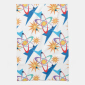 Linge De Cuisine Motif multicolore rétro de l'ère spatiale (Vertical)