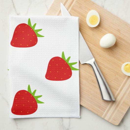 Linge De Cuisine Motif mûre fraise (Quart Plié)