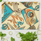 Linge De Cuisine Motif musical (Plié)