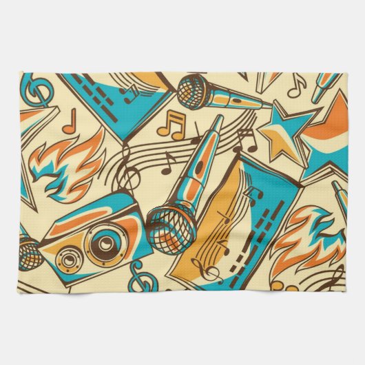 Linge De Cuisine Motif musical (Horizontal)